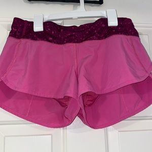 Pink lululemon speedup shorts 2.5’